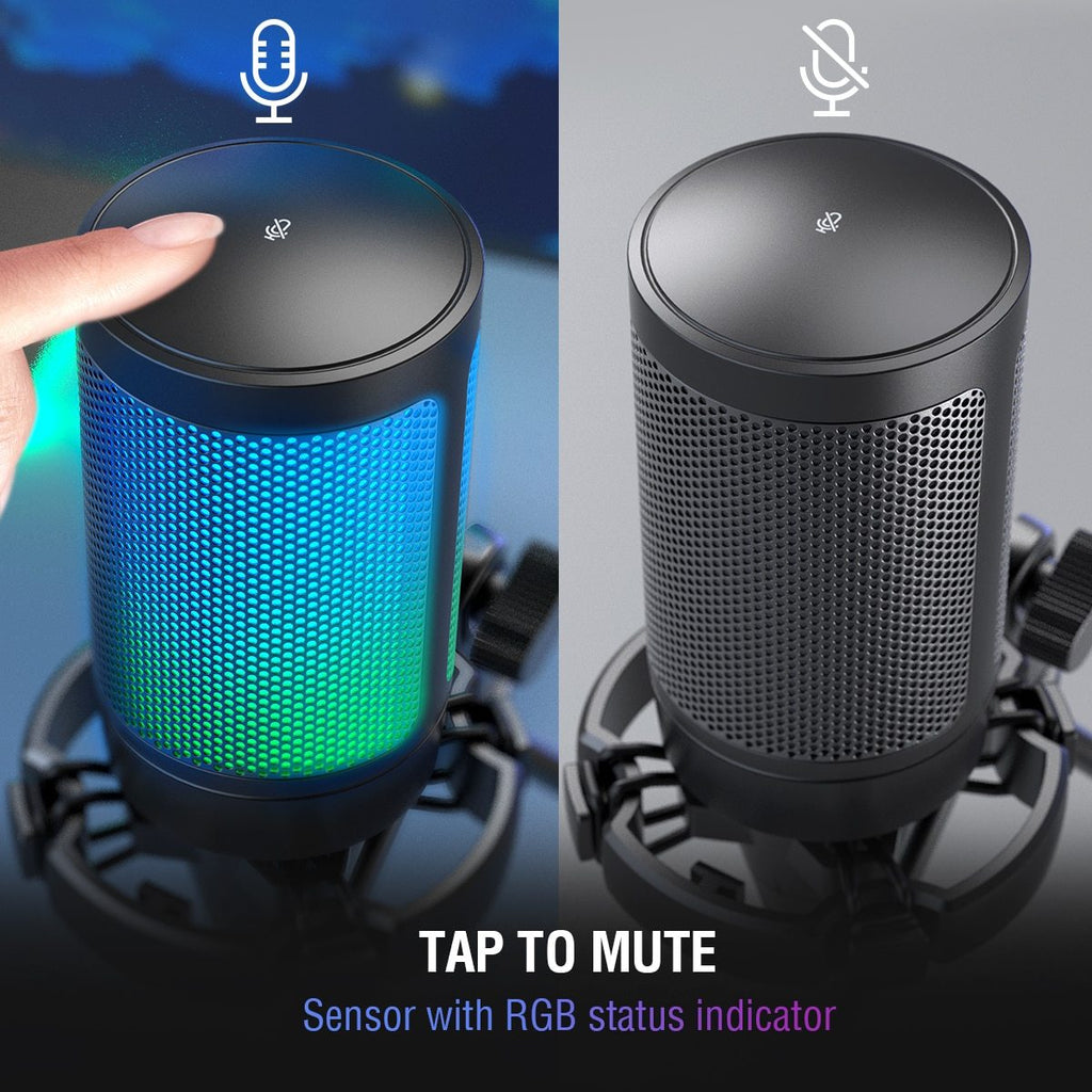 USB Condenser Gaming Microphone, for PC PS4 PS5 MAC with Pop Filter